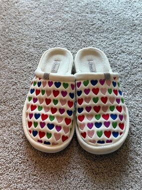 BRUNCH Heart-Print Slip-On Shoes - White with Multicolor Hearts